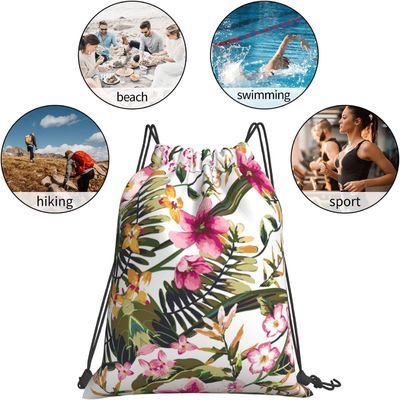 Os sacos de cordão para meninas das mulheres amarram o nylon de pouco peso do à prova de água do saco da ioga da trouxa