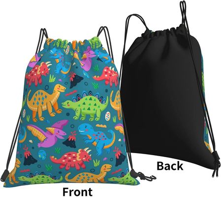 Os sacos de cordão da trouxa do cordão para sacos de corda da dança do Gym dos adolescentes dos meninos das meninas das crianças aumentam dinossauro impermeável