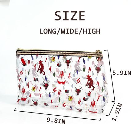 Crystal Clear Makeup Bags de pouco peso e impermeável, sacos cosméticos das coisas da escola do desconhecido
