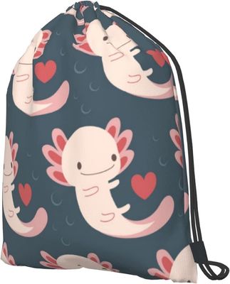 Trouxa do cordão com os Axolotls, os corações e as bolhas - adoráveis e práticos - apropriadas para mulheres e meninas