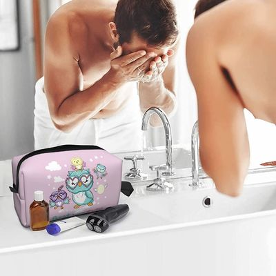 O cosmético impermeável macio da grande capacidade ensaca com o zíper para mulheres viaja saco portátil do armazenamento do malote da composição