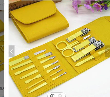 O prego Clippers do grupo de tratamento de mãos utiliza ferramentas tesouras de aço inoxidável Kit For Manicure Tools dos cortadores do prego da colher da orelha do agregado familiar 4/12/16Pcs