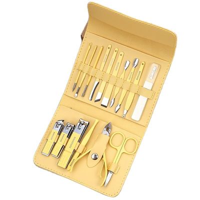 O prego Clippers do grupo de tratamento de mãos utiliza ferramentas tesouras de aço inoxidável Kit For Manicure Tools dos cortadores do prego da colher da orelha do agregado familiar 4/12/16Pcs