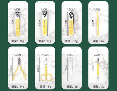 O prego Clippers do grupo de tratamento de mãos utiliza ferramentas tesouras de aço inoxidável Kit For Manicure Tools dos cortadores do prego da colher da orelha do agregado familiar 4/12/16Pcs