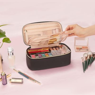 Saco cosmético pequeno, saco bonito portátil da composição do curso para mulheres e meninas