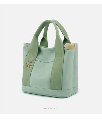 Algodão reusável que alinha a compra Tote Bag com os bolsos interiores para meninas das mulheres