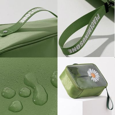 Daisy Transparente Cosmético PVC Bolsa De Maquiagem De Viagem Verde Para Mulheres Masculinas