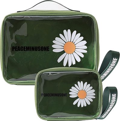 Daisy Transparente Cosmético PVC Bolsa De Maquiagem De Viagem Verde Para Mulheres Masculinas