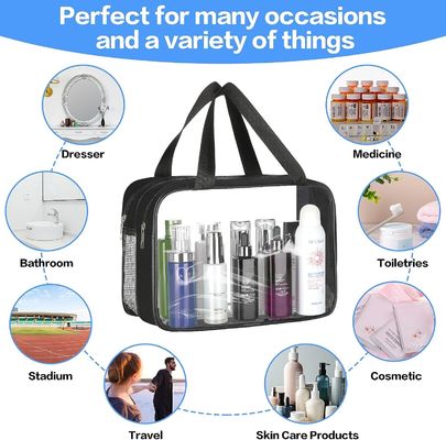 Saco de viagem transparente grande à prova d'água de PVC para bolsas de higiene pessoal