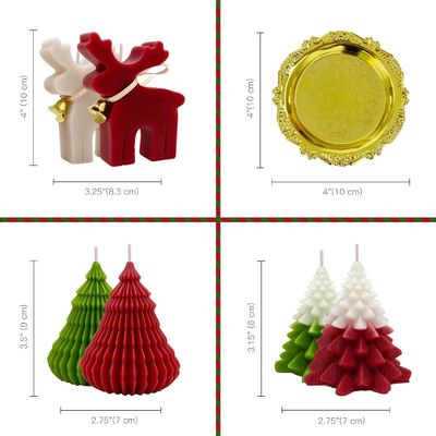 Velas perfumadas de Natal Conjunto de presentes Alce e Árvore de Natal em forma de cera de soja feita à mão Xmas Aromaterapia vela