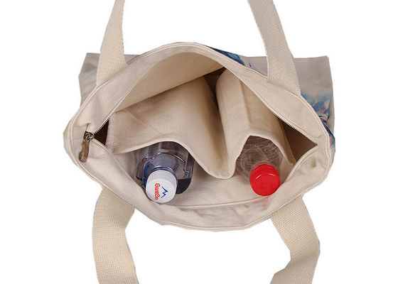 Sacos à moda Tote Bag With Zipper da lona de Eco da compra relativa à promoção