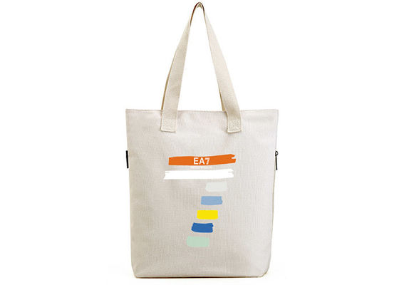 Grande Tote Bags Canvas Shopping Bags reusável dobrável com o fecho de correr para a senhora