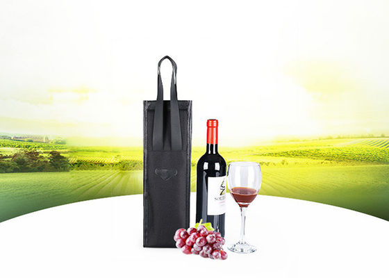 O refrigerador de vinho preto de couro do vegetariano ensaca para o OEM de Champagne Cooler Bag do presente