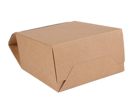 Os sacos do presente do papel de embalagem de Brown do Natal almoçam saco de papel quadrado com os punhos