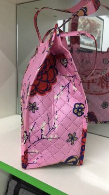Os sacos de compras personalizados coloriram o tipo dobrável material da parte alta da lona